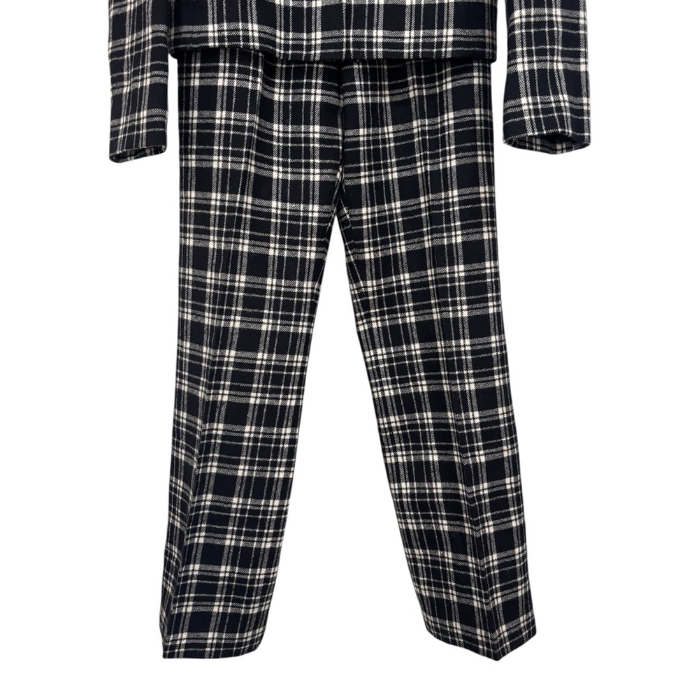 Young Pendleton 100% Wool Black Cream Checkered P… - image 5